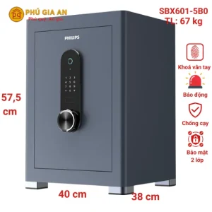 Két sắt nhập khẩu Philips SBX601-5B0 Bảo mật vân tay kép chính hãng Phú Gia An