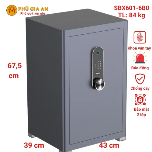 Két sắt nhập khẩu Philips SBX601-6B0 Vân Tay Điện Tử - Phú Gia An 9 Két sắt nhập khẩu Philips SBX601-6B0 vân tay điện tử 1