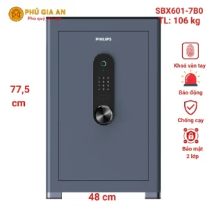 Két sắt nhập khẩu Philips SBX601-7B0 bảo mật vân tay điện tử tuyệt đối tại Phú Gia An