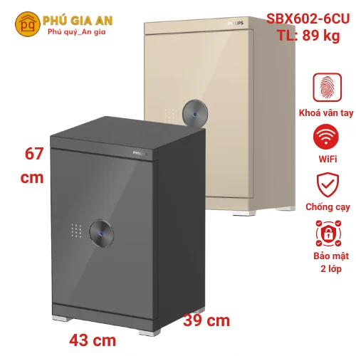 Két sắt nhập khẩu Philips SBX602-6CU vân tay điện tử 1 Két sắt nhập khẩu Philips SBX602-6CU vân tay điện tử 1