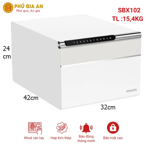 Két sắt Philips SBX102 vân tay điện tử Két sắt Philips SBX102 vân tay điện tử