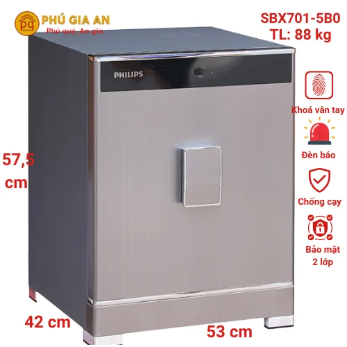 Két sắt Philips SBX701-5B0 vân tay điện tử nhập khẩu 1 két sắt việt tiệp chính hãng