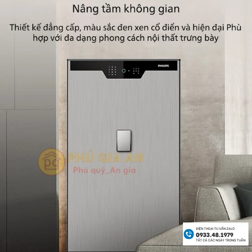 Két sắt nhập khẩu Philips SBX702-ABX – Tuyệt tác công nghệ bảo mật tích hợp tủ xoay đồng hồ 9 Cận cảnh tay nắm cửa hiện đại