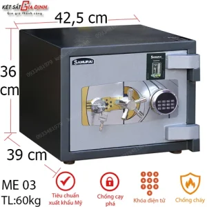 Két sắt thép tấm Siêu cường Samurai ME03 khóa điện tử cao cấp