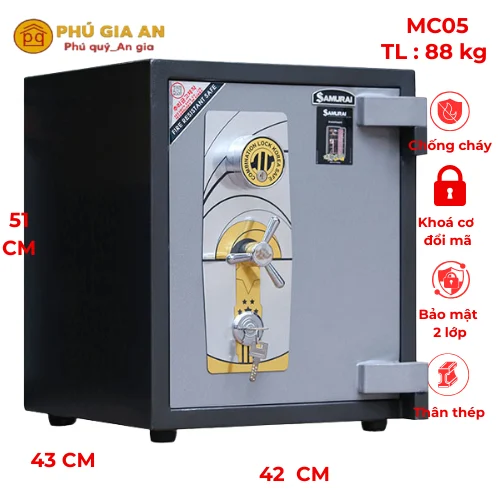Két sắt siêu chống trộm Samurai MC05 mã cơ có định vị 1