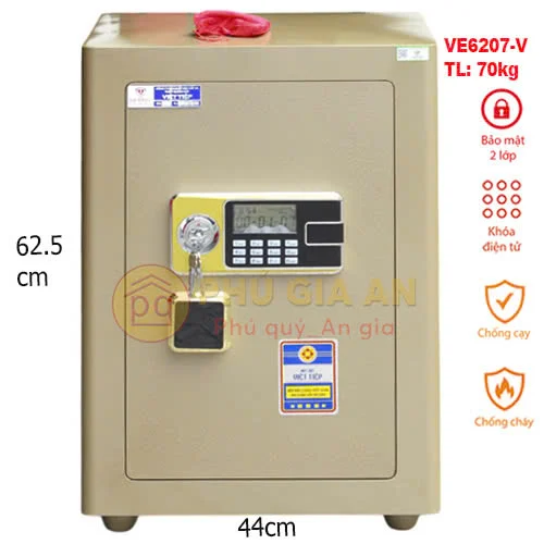 Két sắt siêu cường Việt Tiệp VE6207 điện tử , màu vàng đồng- Model mới 3