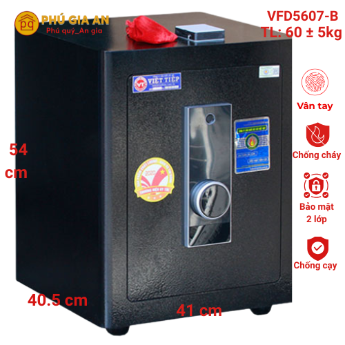 Két sắt siêu cường Việt Tiệp VFD5607-B Vân Tay Mã Số Màu Đen 1