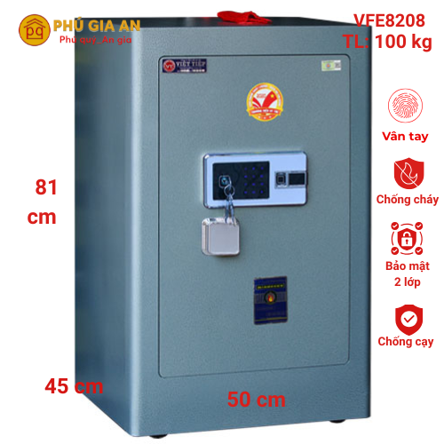 Két sắt siêu cường Việt Tiệp VFE8208 vân tay mã số tích hợp App thông minh 1 Két sắt siêu cường Việt Tiệp VFE8208 vân tay mã số tích hợp App thông minh 1