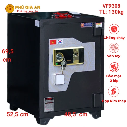 Tổng quan két sắt thép đặc Việt Tiệp VF9308 vân tay báo động chính hãng