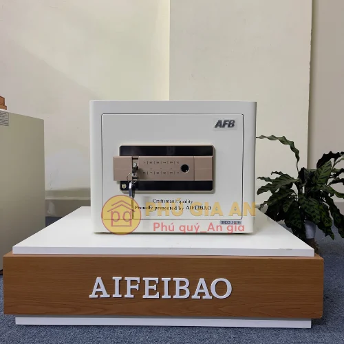 Két sắt mini thông minh Aifeibao HK-A1/D30HM 4 Két sắt Aifeibao màu trắng ngà thanh lịch
