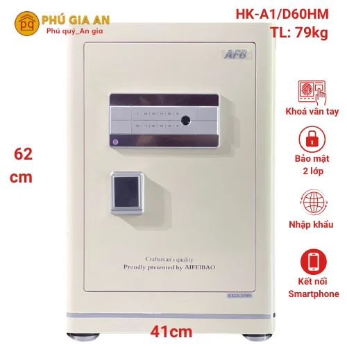 Két sắt thông minh Aifeibao HK-A1/D60HM màu trắng chính hãng