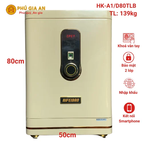 Két sắt thông minh Aifeibao HK- A1/D80TLB màu trắng 1