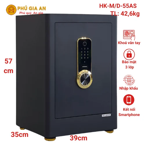 Két sắt thông minh Aifeibao HK/MD55AS vân tay điện tử app điện thoại màu đen