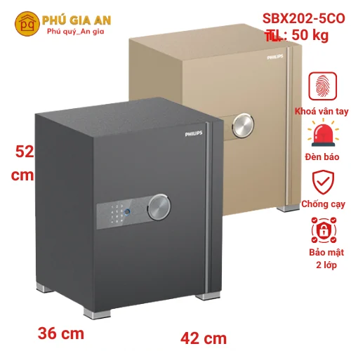 Két sắt thông minh Philips SBX202-5CO vân tay mã số điện tử 1