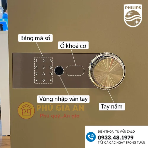 Két sắt thông minh Philips SBX202-5CO vân tay mã số điện tử 5
