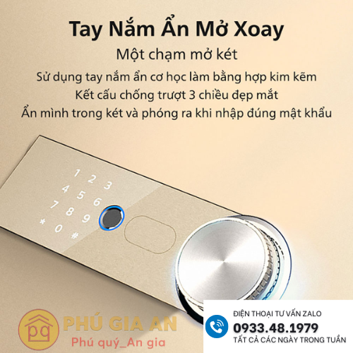 Tay nắm ẩn thông minh trên két sắt Philips