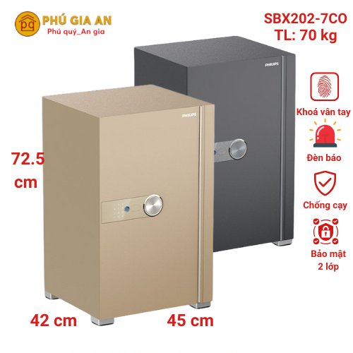 Két sắt thông minh Philips SBX202-7C0: Công nghệ vân tay điện tử hiện đại