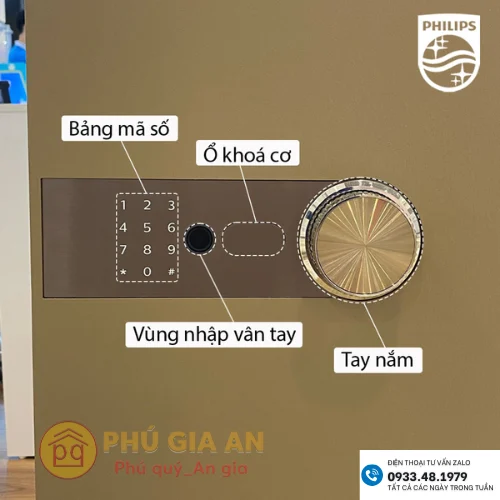 Két sắt thông minh Philips SBX202-7CO vân tay mã số điện tử 6