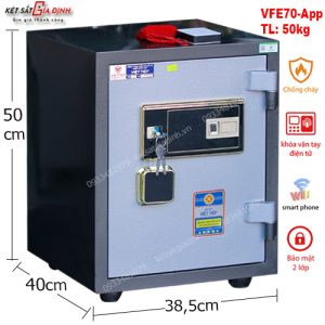 Két sắt thông minh Việt Tiệp VFE70-App: Công nghệ vân tay quản lý qua điện thoại