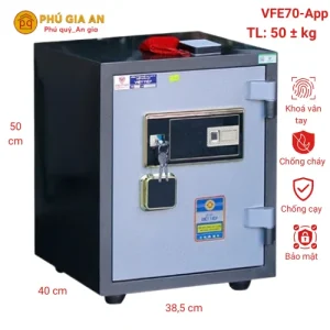 Két sắt thông minh Việt Tiệp VFE70-App: Công nghệ vân tay quản lý qua điện thoại