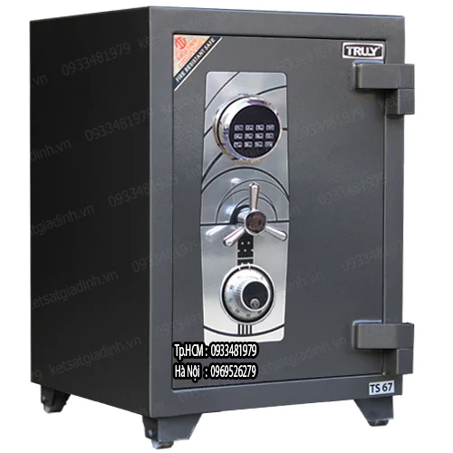 Két sắt Truly siêu cường TS67CE điện tử cơ 3 hệ thống chốt khóa két sắt Truly siêu cường TS67CE