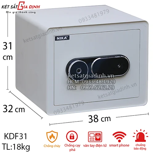 Két sắt vân tay điện tử Nika KDF31 thép tấm chống cạy 1