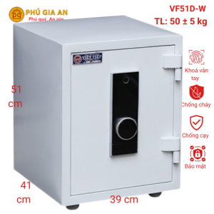 Két sắt vân tay điện tử Việt Tiệp VF51D-W chống cháy màu trắng
