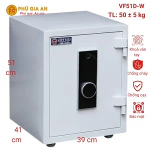 Két sắt vân tay điện tử Việt Tiệp VF51D-W chống cháy màu trắng