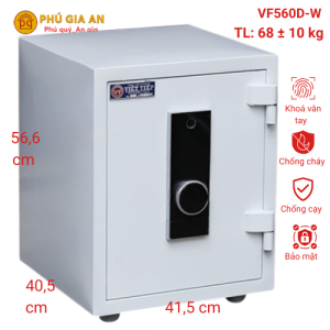 Két sắt vân tay điện tử Việt Tiệp VF560D-W chống cháy màu trắng