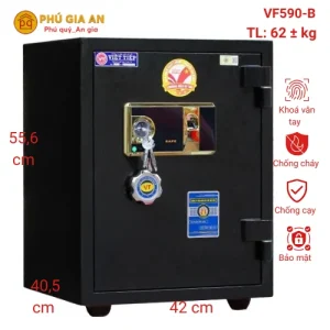 Két sắt vân tay Việt Tiệp VF590-B màu đen – Bảo mật đỉnh cao, tài lộc vượng tiến