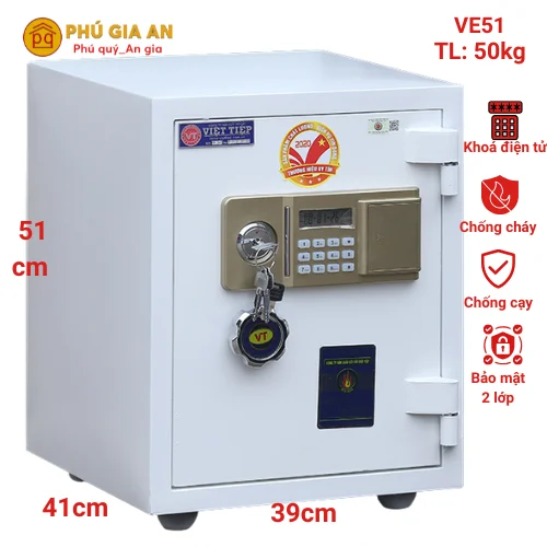 Két sắt điện tử Việt Tiệp VE51 xanh có báo động thiết kế hiện đại