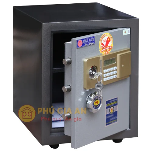 Két sắt Việt Tiệp VE52 điện tử mẫu mới 2022 giải pháp an toàn tối ưu 4 góc mở cửa rộng rãi của két sắt ve52
