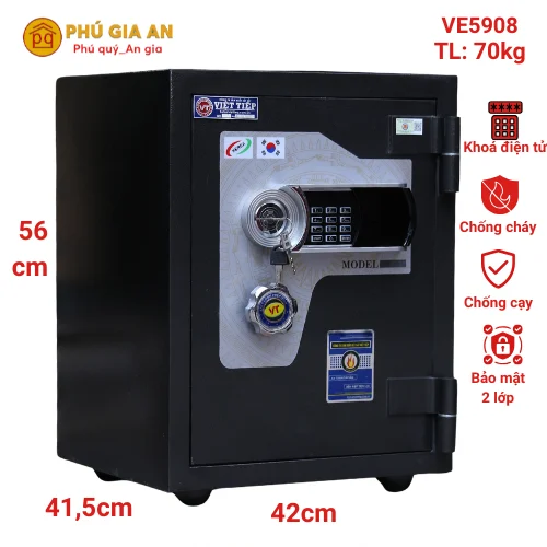 Két sắt Việt Tiệp siêu cường VE5908 điện tử – Model 2024 1 Két sắt Việt Tiệp siêu cường VE5908 điện tử chính hãng