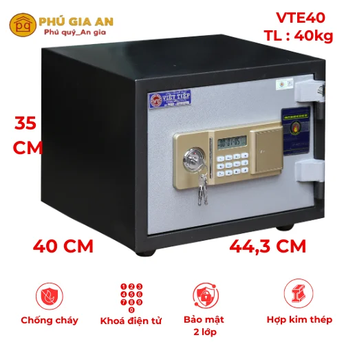 Két sắt Việt Tiệp đúc đặc VTE40 điện tử báo động 1 Két sắt Việt Tiệp đúc đặc VTE40 điện tử báo động 1