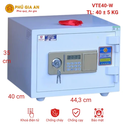 Két sắt Việt Tiệp đúc đặc VTE40-W màu trắng điện tử báo động 2 ket sat viet tiep duc dac vte40 w mau trang dien tu bao dong