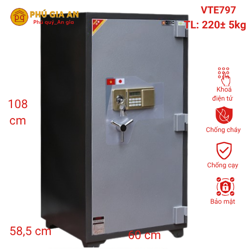 Két sắt Việt Tiệp đúc đặc VTE797 điện tử Tài Lộc 1 ket sat viet tiep duc dac vte797 dien tu tai loc