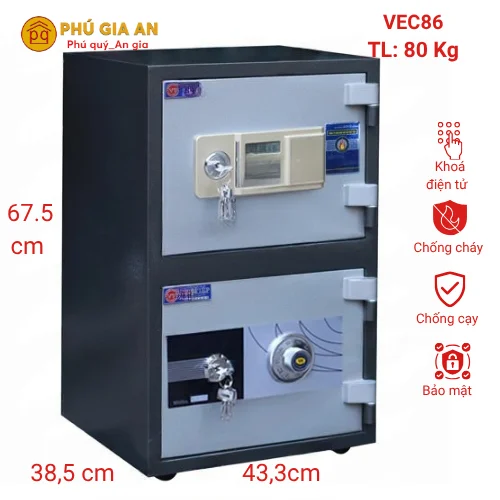 Két sắt Việt Tiệp hai tầng kết hợp VEC86 1 ket sat viet tiep hai tang ket hop vec86