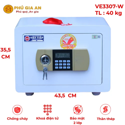 Két sắt Việt Tiệp siêu cường VE3307-W màu trắng điện tử báo động – Model 2024 1 Đánh giá chi tiết Két sắt Việt Tiệp siêu cường VE3307-W màu trắng điện tử báo động Model 2024