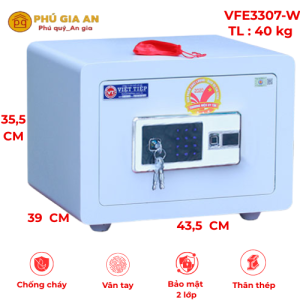 Két sắt Việt Tiệp siêu cường VFE3307-W vân tay mã số màu trắng - Model 2023
