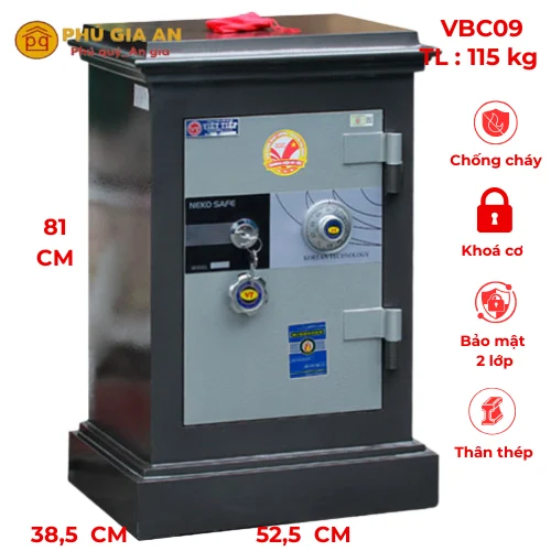 Két sắt Việt Tiệp VBC09 khóa cơ – model 2024 thiết kế sang trọng Két sắt Việt Tiệp VBC09 khóa cơ chính hãng model 2024