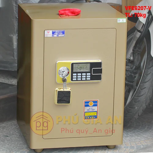 Két sắt siêu cường Việt Tiệp VE6207 điện tử , màu vàng đồng- Model mới 2