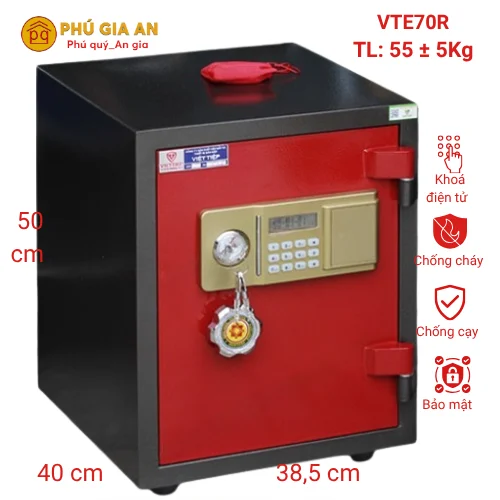 Két sắt Việt Tiệp VTE70R màu đỏ phong thủy 1 ket sat viet tiep vte70r mau do phong thuy