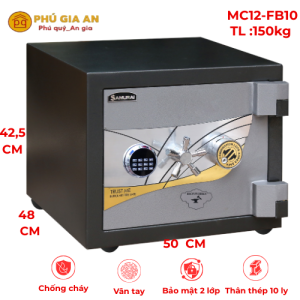 Két sắt vỏ thép 10ly Samurai MC12-FB10 hai khóa vân tay và cơ