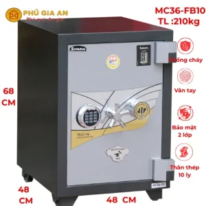 Két sắt vỏ thép 10ly Samurai MC36-FB10 hai khóa vân tay và cơ
