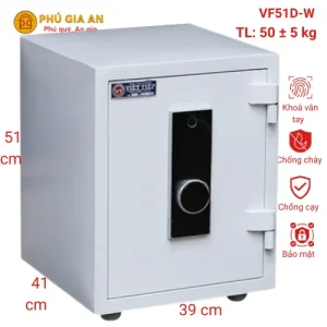 Két sắt vân tay điện tử Việt Tiệp VF51D-W chống cháy màu trắng