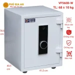 Két sắt vân tay điện tử Việt Tiệp VF560D-W chống cháy màu trắng