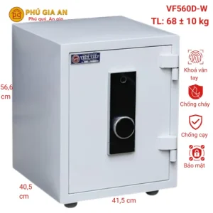 Két sắt vân tay điện tử Việt Tiệp VF560D-W chống cháy màu trắng