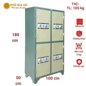 Tủ bảo mật 4 cánh khóa cơ T4C-KC