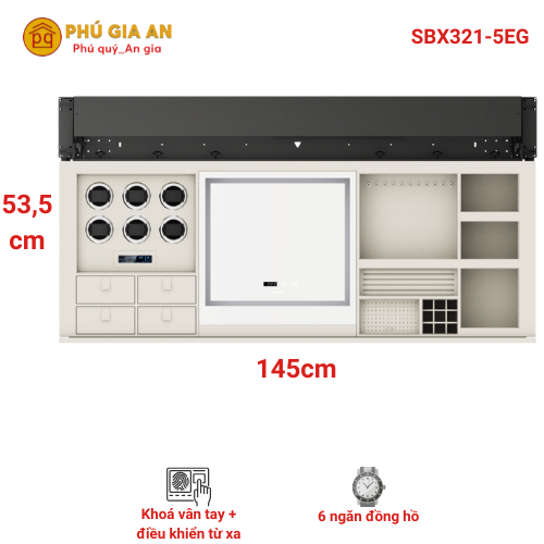 Tủ gương trang điểm Philips SBX321 tích hợp 6 ngăn đồng hồ cao cấp