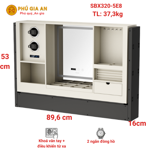 Tủ Gương Trang Điểm Philips SBX320 Tích Hợp 2 Ngăn Đựng Đồng Hồ Cao Cấp